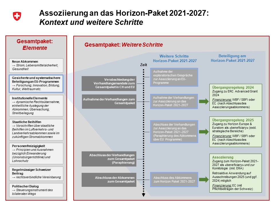 Assoziierung an das Horizon-Paket 2021-2027:  Kontext und weitere Schritte