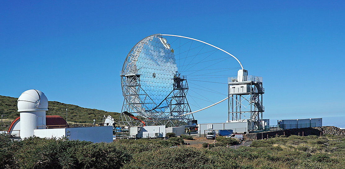  Prototyp des Large-Sized Telescope (LST-1) am Standort auf der Nordhalbkugel, Insel La Palma, Spanien © CTAO
